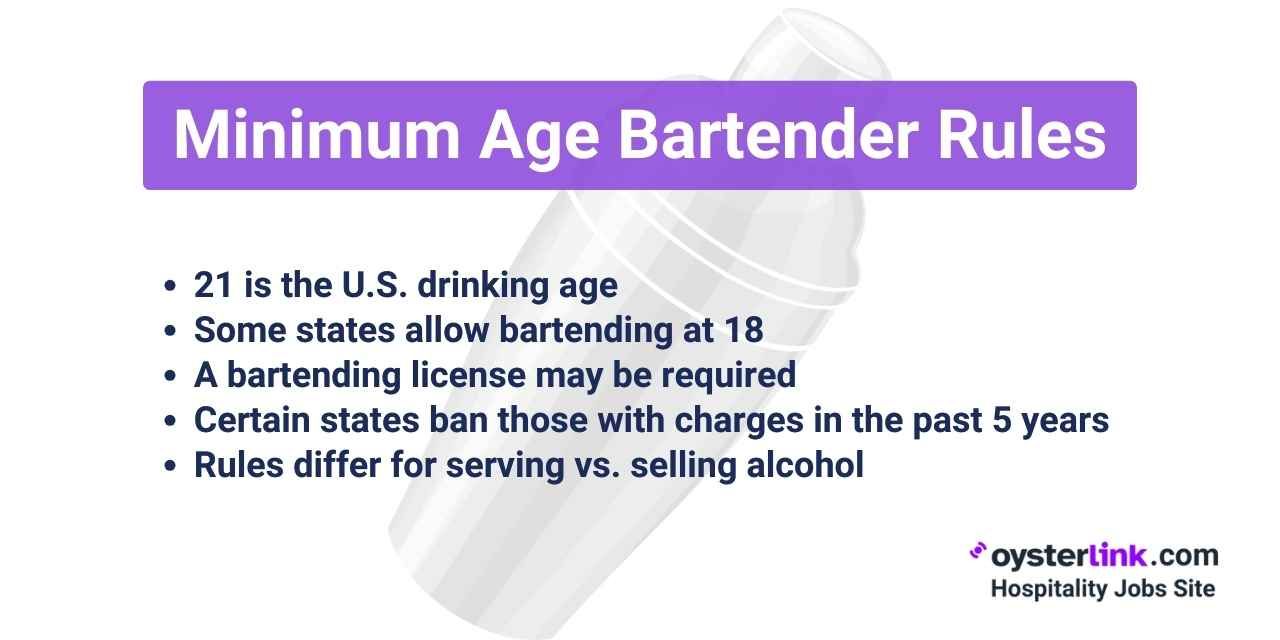 minimum age bartender rules